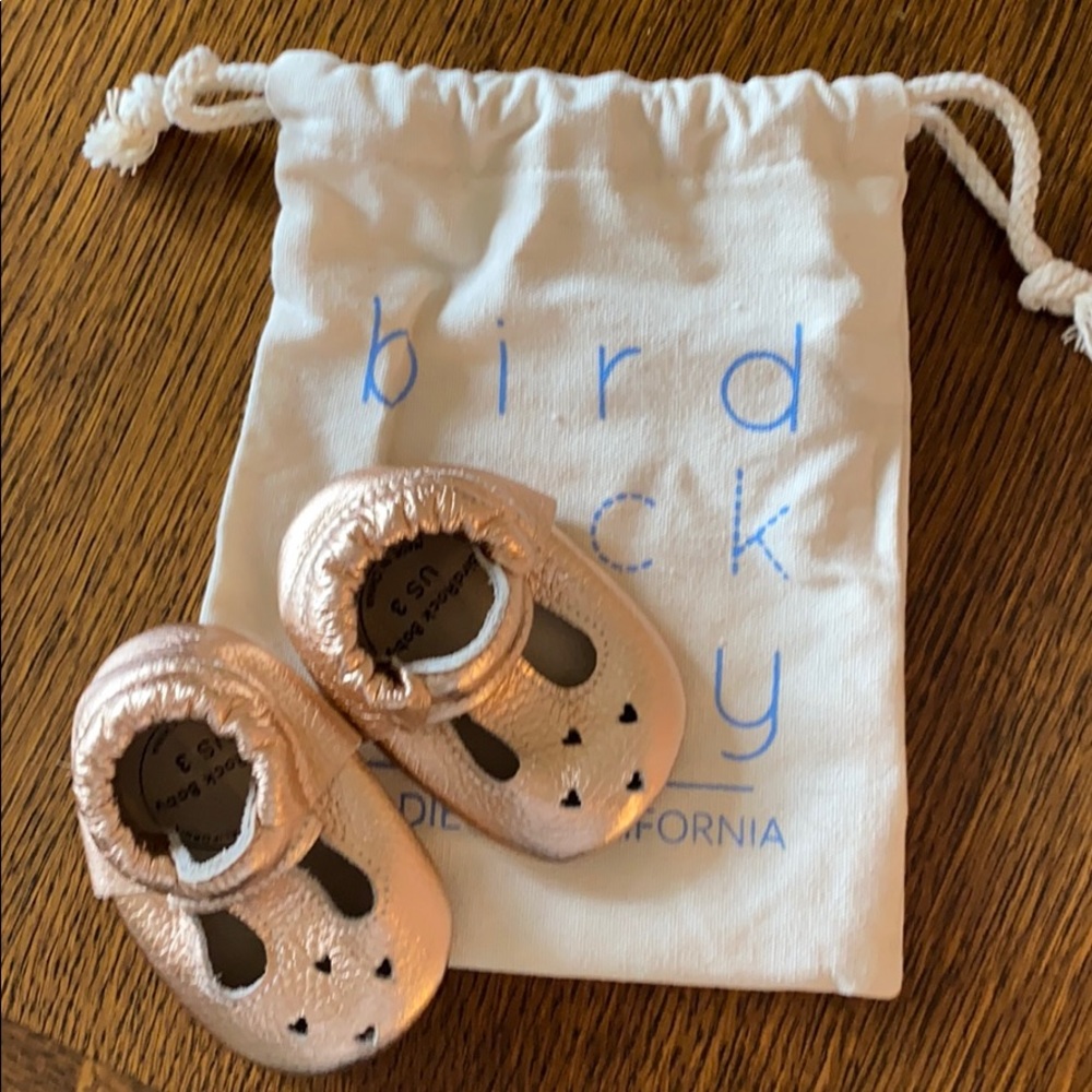 Rose gold baby shoes